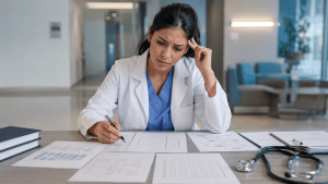 Médico practicando diferentes tipos de reactivos para el EGEL Plus Medicina General