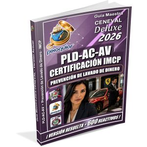 Portada de la Guía CENEVAL PLD-AC-AV IMCP 2026 Deluxe con 600 reactivos resueltos
